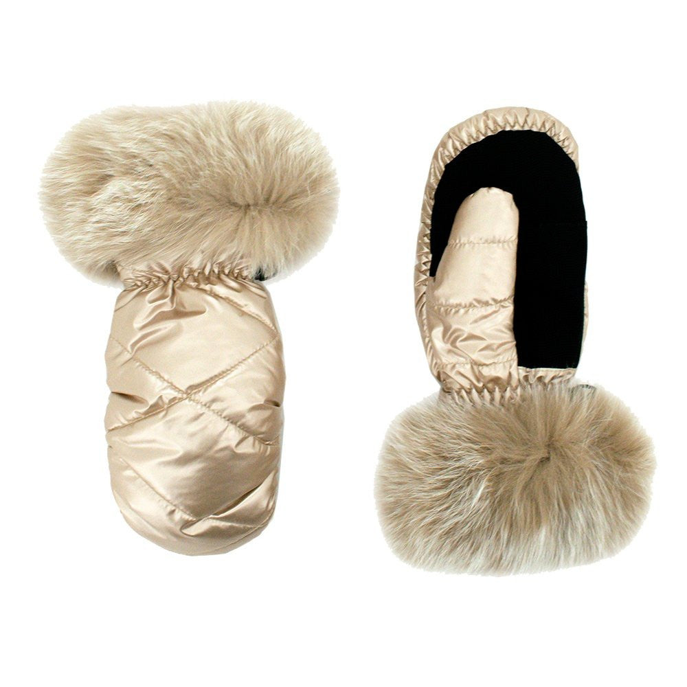 Calaycafe Glenn Cozy Puff Mitt with Real Fur (Women's)