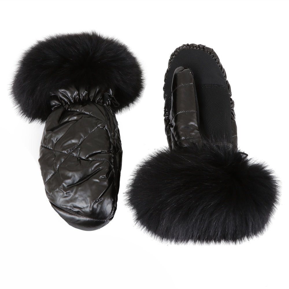 Calaycafe Glenn Cozy Puff Mitt with Real Fur (Women's)
