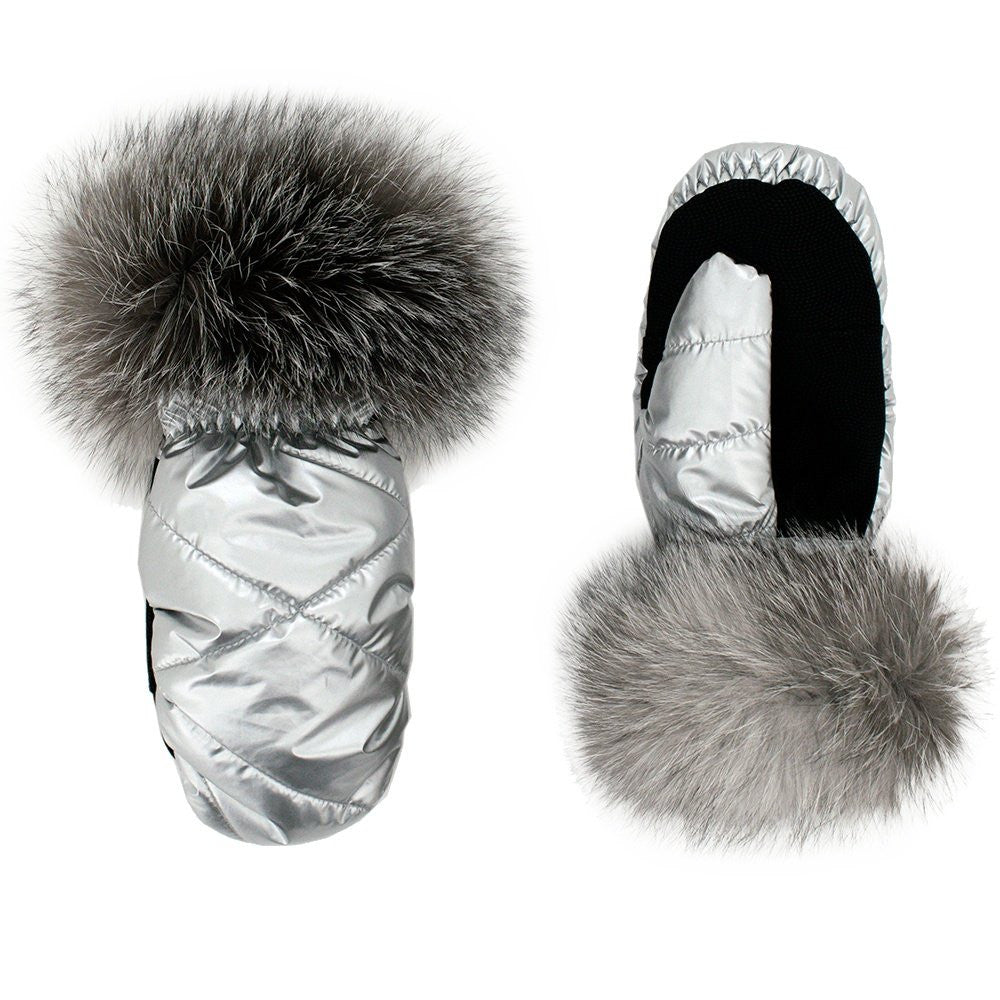 Calaycafe Glenn Cozy Puff Mitt with Real Fur (Women's)