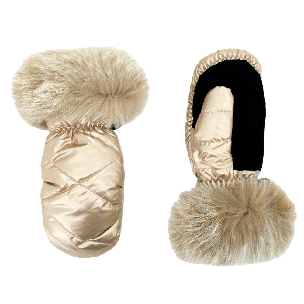 Calaycafe Glenn Cozy Puff Mitt with Real Fur (Women's)
